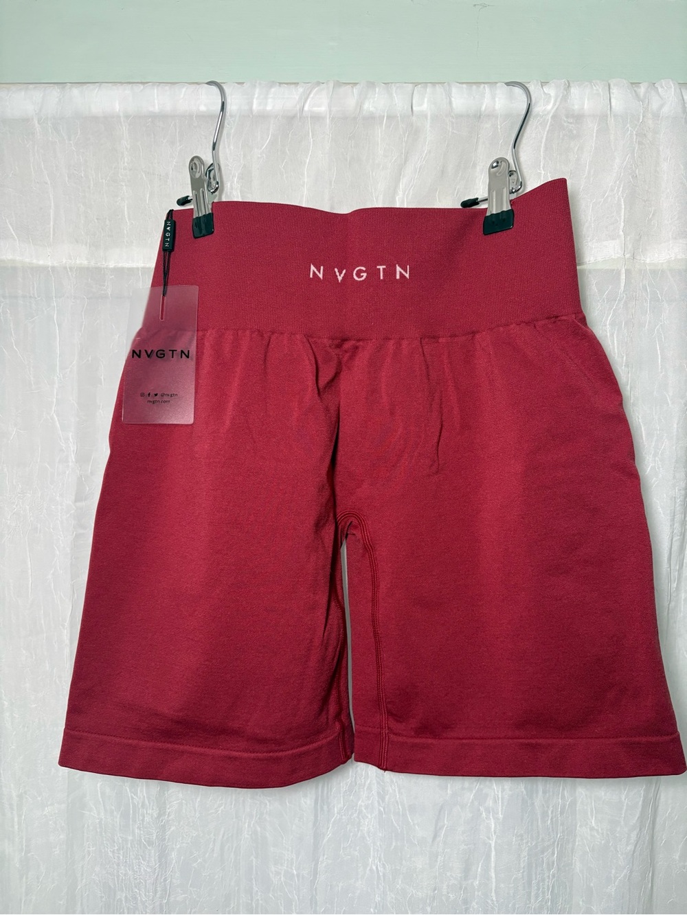 NVGTN Women's High-Waist Wine Red Bike Shorts